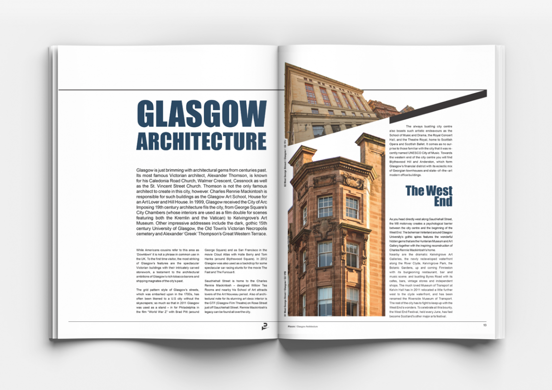Glasgow Architecture_TU Magazine spread_Angelika Rynduch_Graphic Design